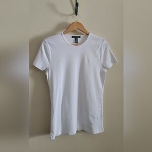 Ralph Lauren Essential Cotton Crew, Short Sleeve, Women's XL, Classic White